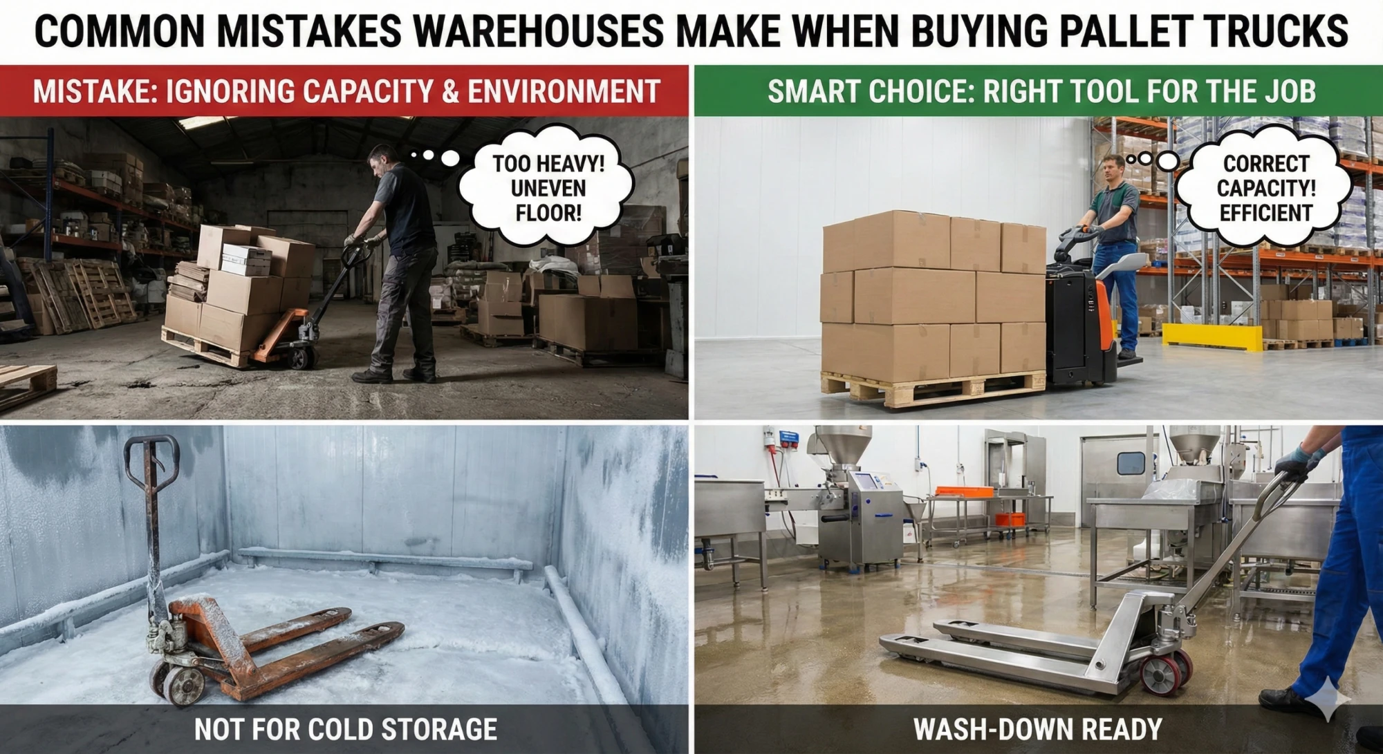 Common mistakes warehouses make when buying pallet trucks