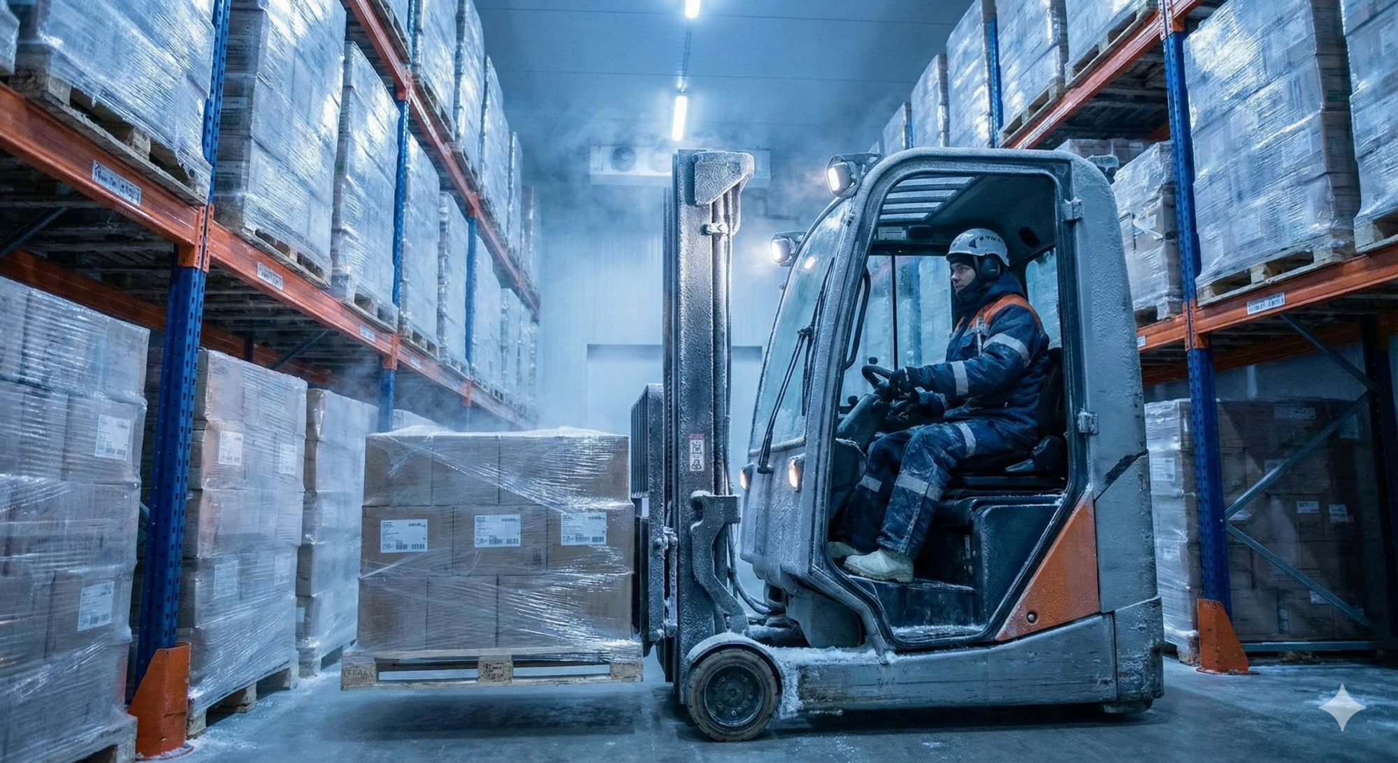 Cold storage forklift for UAE food distribution centers