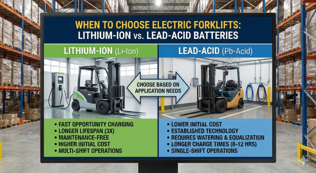Lithium-ion versus lead-acid forklift batteries comparison